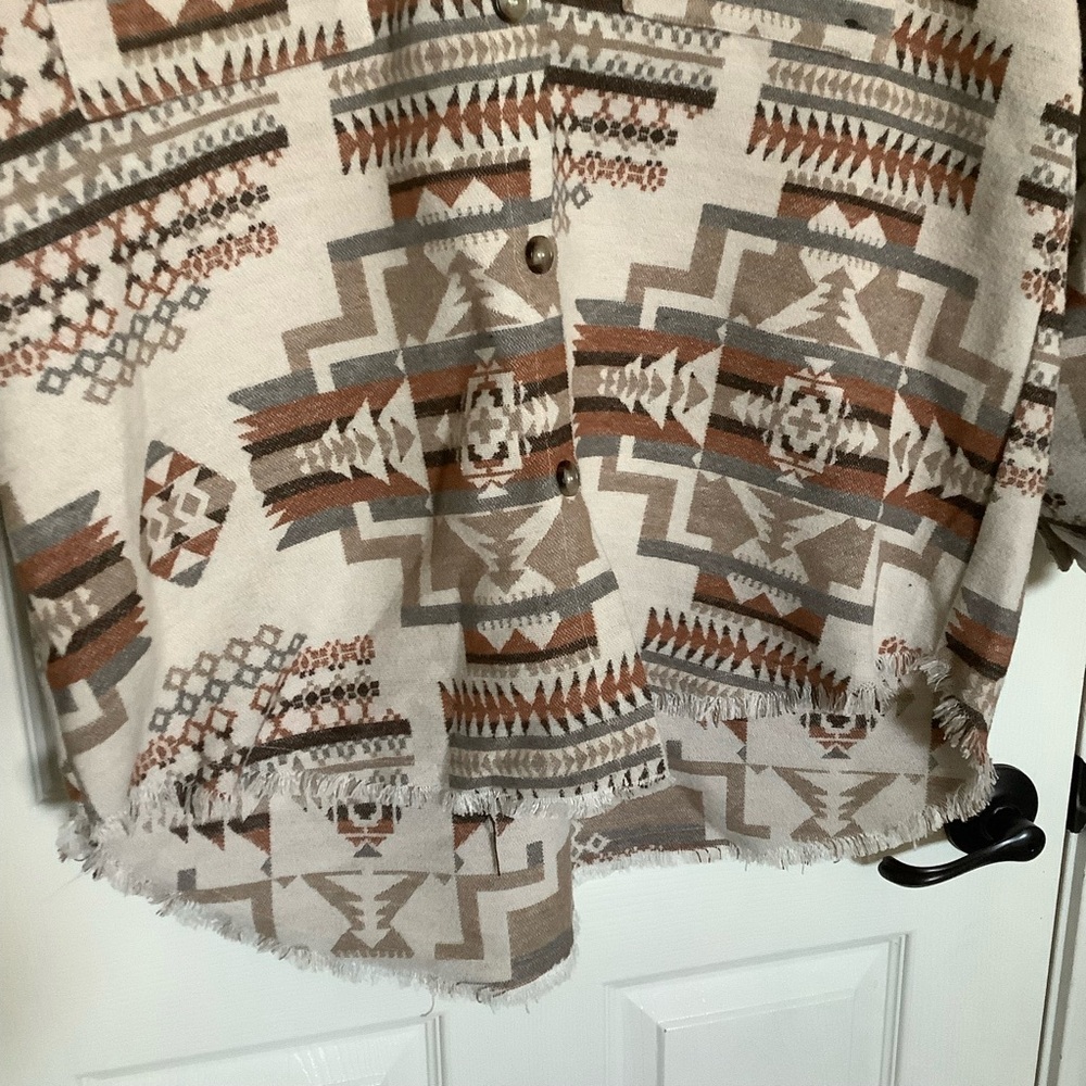 Tribal Print Button-Up Jacket - image 5